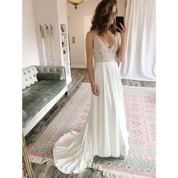 Scout by Sarah Seven Golden Wedding Gown Size 8 - Picture 10 of 11